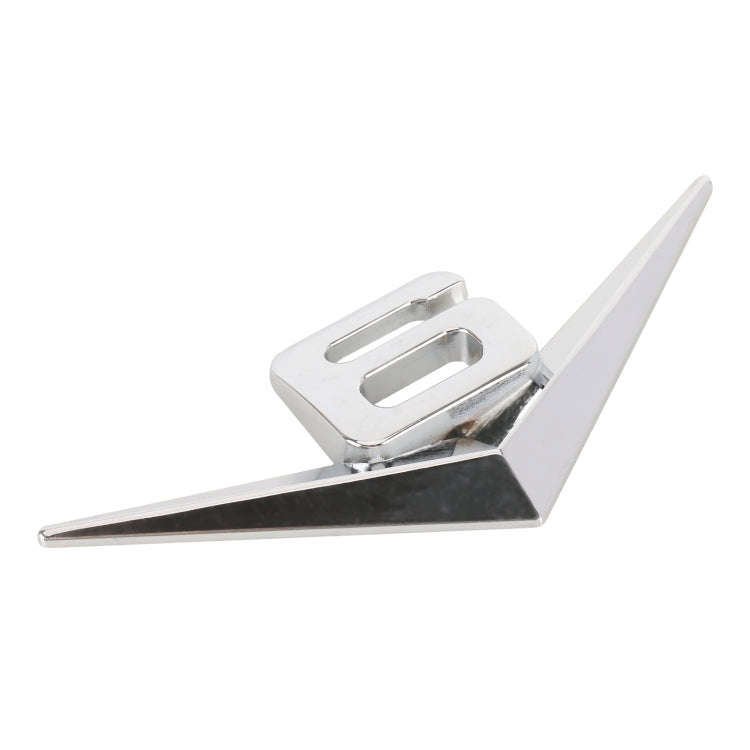 Car Number 6 Personalized Aluminum Alloy Decorative Stickers, Size:10x4x0.4cm (Silver)