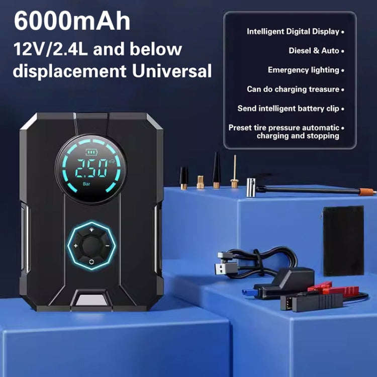YS03TH 6000mAh Car Emergency Start Power Supply Electric Air Pump Integrated Machine