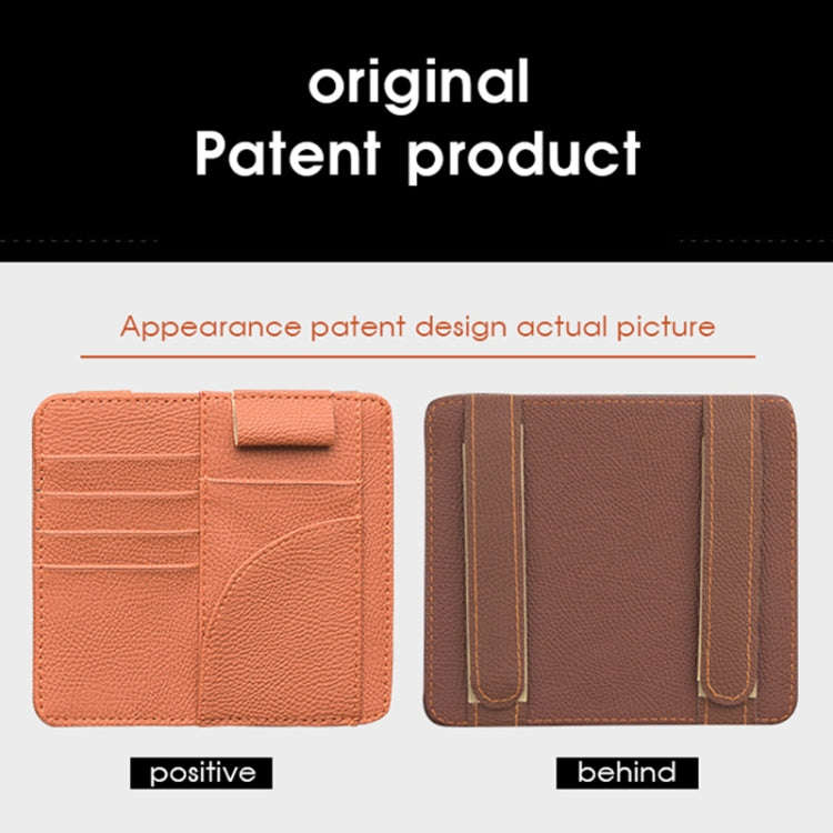 Car Multifunctional Sun Visor Card Holder Bill Storage Card Bag (Orange)