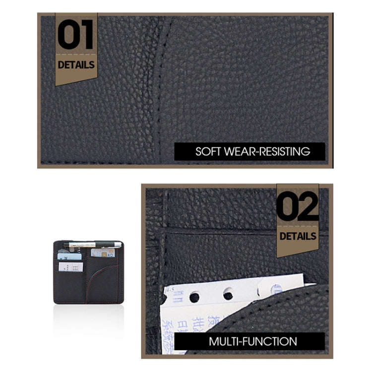 Car Multifunctional Sun Visor Card Holder Bill Storage Card Bag (Beige)