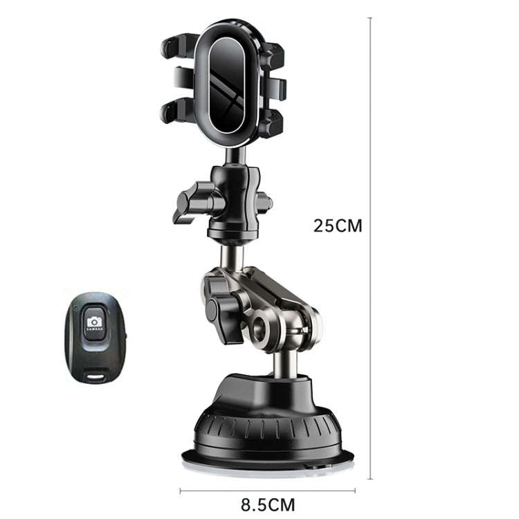 Car Universal Overhead Camera Suction Cup Phone Holder, Short Style with Bluetooth Remote Control
