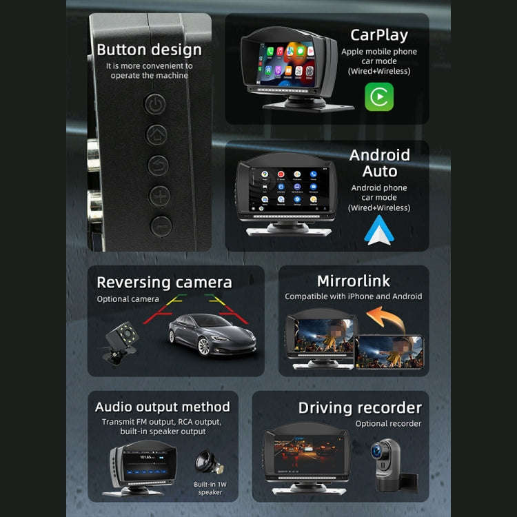 B5540 4.7 inch Allwinner Melis F133 Car MP5 Player, Support iOS CarPlay / Android Auto / BT / USB...