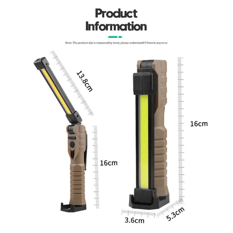 FT20 Folding Magnet Car Inspection Light Work Maintenance Lamp Strong Emergency COB LED Lamp (Khaki)