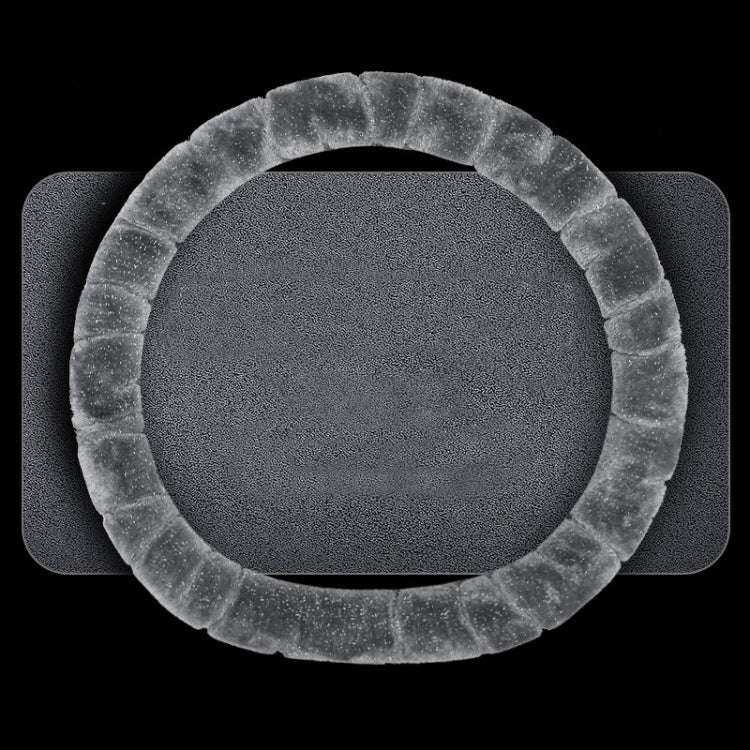 D Style Car Universal Self Heating Plush Warm Anti-skid Steering Wheel Cover, Diameter: 38cm (Grey)