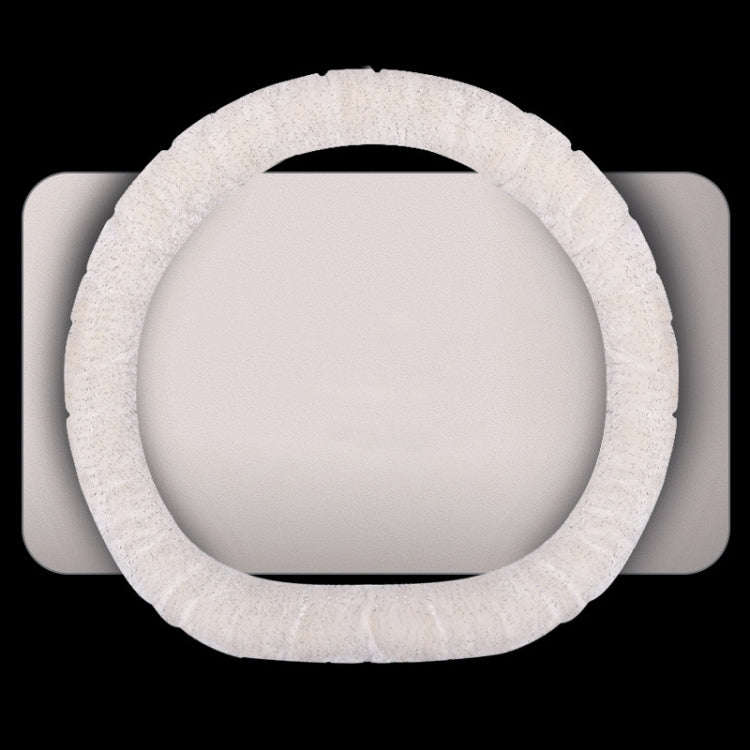 D Style Car Universal Self Heating Plush Warm Anti-skid Steering Wheel Cover, Diameter: 38cm (Beige)