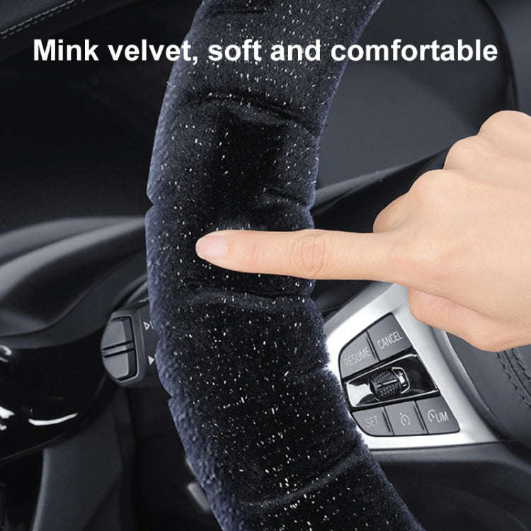 D Style Car Universal Self Heating Plush Warm Anti-skid Steering Wheel Cover, Diameter: 38cm (Beige)