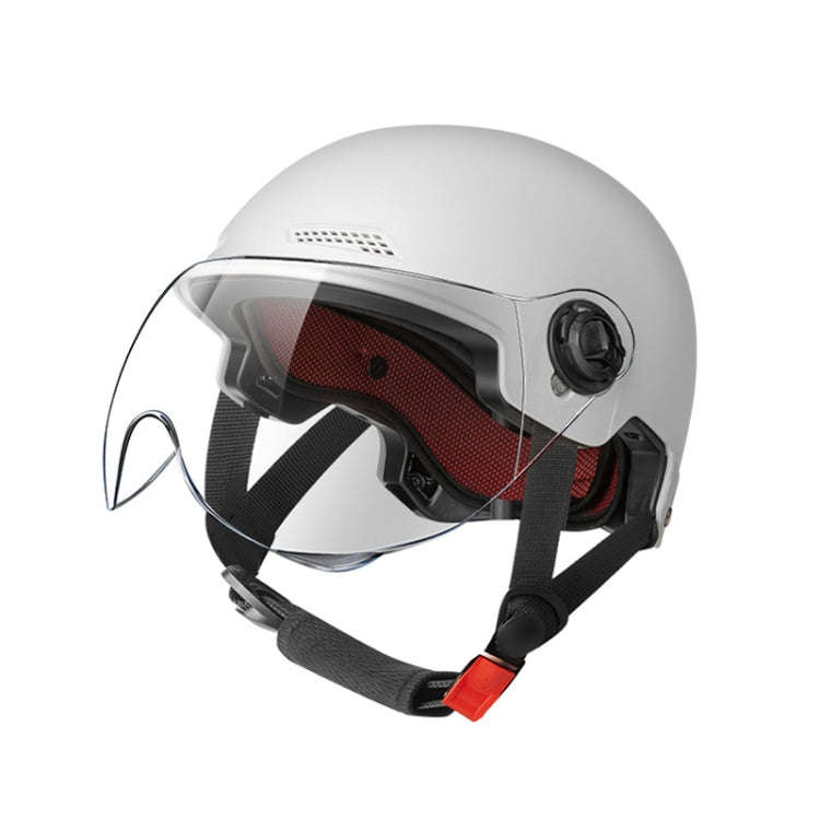 BY-1292 Unisex Motorcycle Frosted Protective Short Mirror Half Helmet (White)