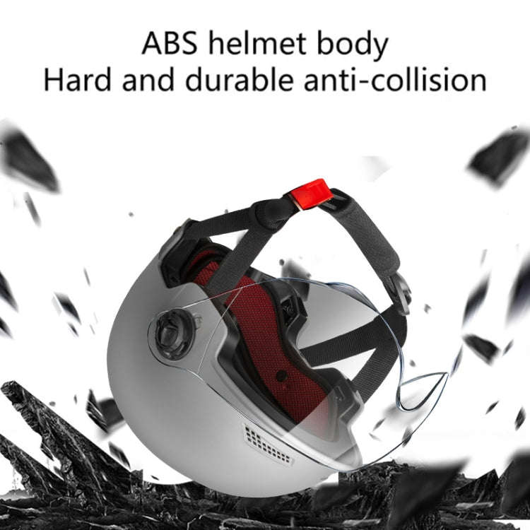 BY-1292 Unisex Motorcycle Frosted Protective Short Mirror Half Helmet (Grey)