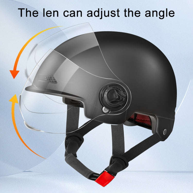 BY-1292 Unisex Motorcycle Frosted Protective Short Mirror Half Helmet (Grey)