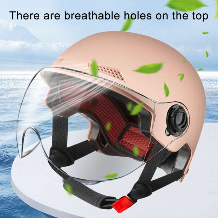 BY-1292 Unisex Motorcycle Frosted Protective Short Mirror Half Helmet (Black)