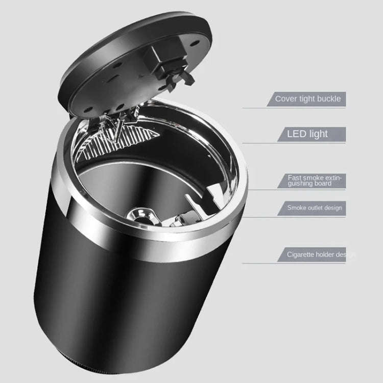BY-1091 Car Press Style Metal Liner Ashtray with LED Light