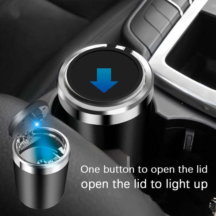 BY-1091 Car Press Style Metal Liner Ashtray with LED Light
