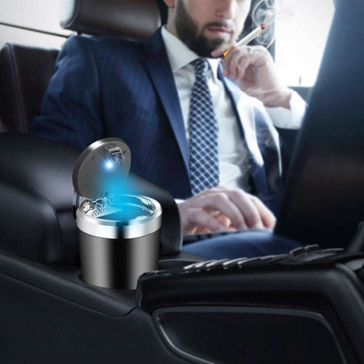 BY-1091 Car Press Style Metal Liner Ashtray with LED Light