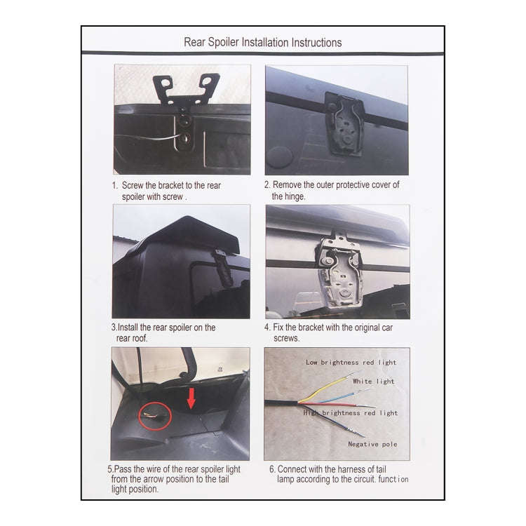 Car Modified Segmented Rear Wing Spoiler with Light for Jeep Wrangler JL 2018+, EU Version