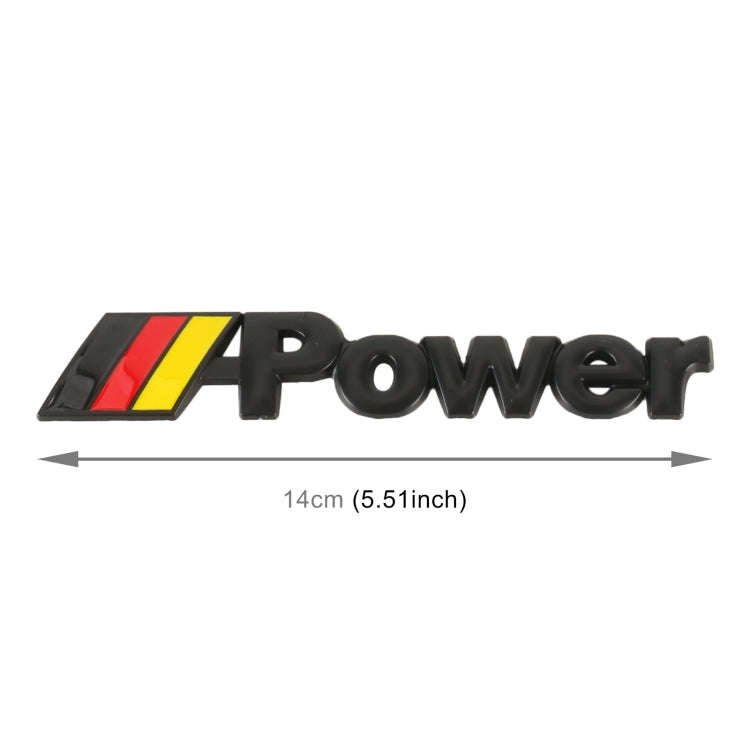 Car Germany Flag Style Power Metal Personalized Decorative Stickers, Size: 14x3x0.3cm (Black)
