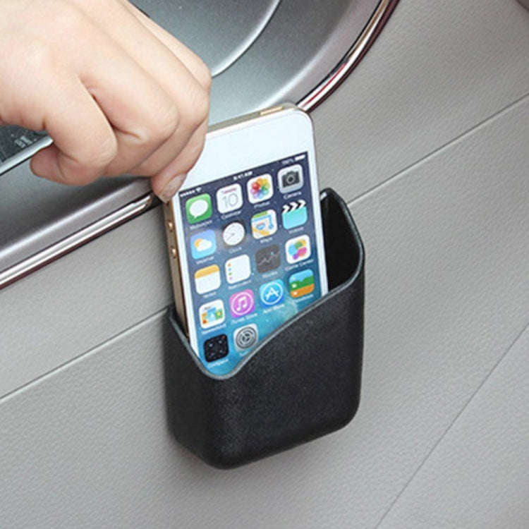 KMS-933 1 Pair Car Multifunctional Adhesive Storage Box Glasses Cellphone Storage Box (Beige)