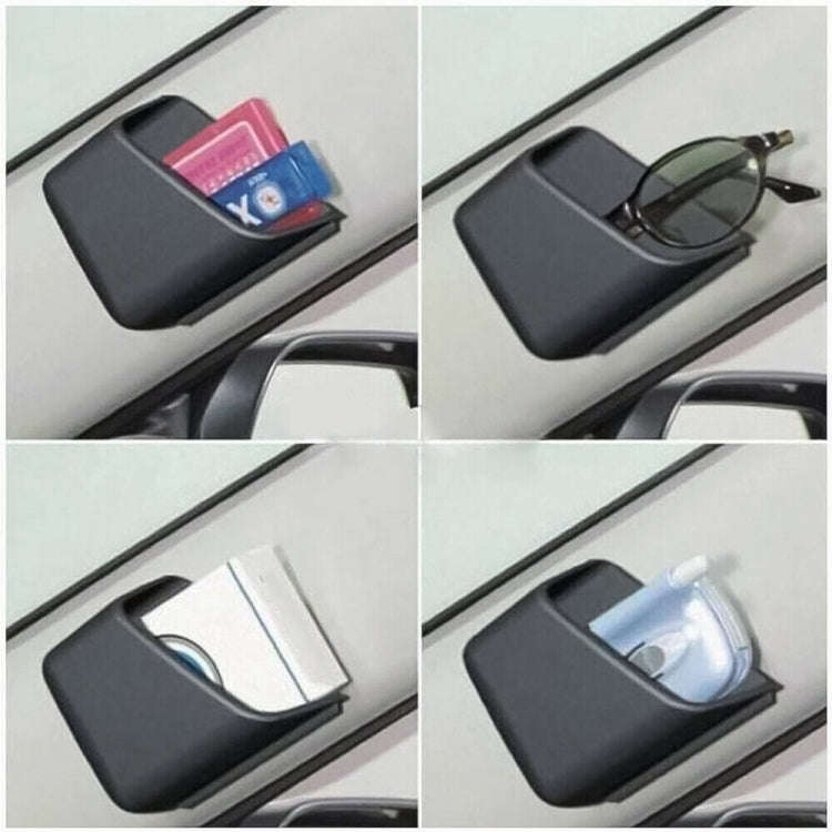 KMS-933 1 Pair Car Multifunctional Adhesive Storage Box Glasses Cellphone Storage Box (Beige)