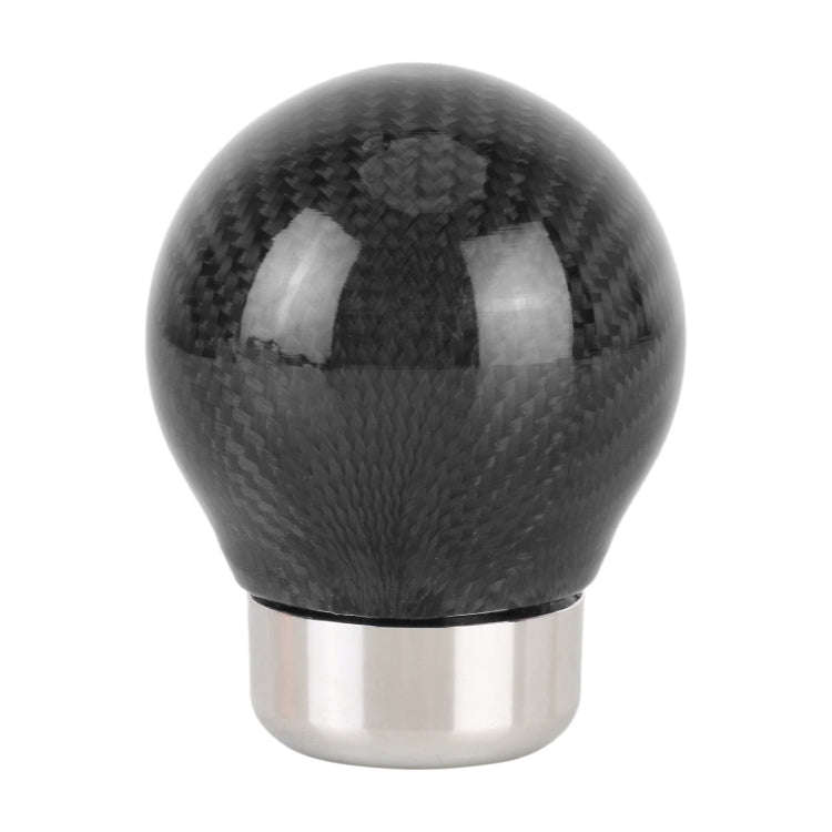 Car Carbon Fiber Pattern Gear Shift Knob Round Modified Gear Shift Head (Black)