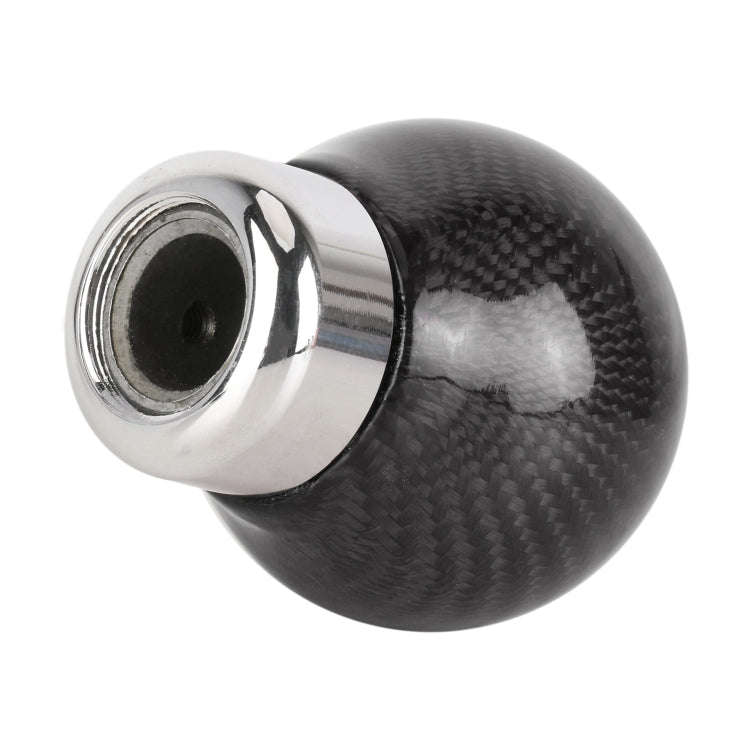 Car Carbon Fiber Pattern Gear Shift Knob Round Modified Gear Shift Head (Black)