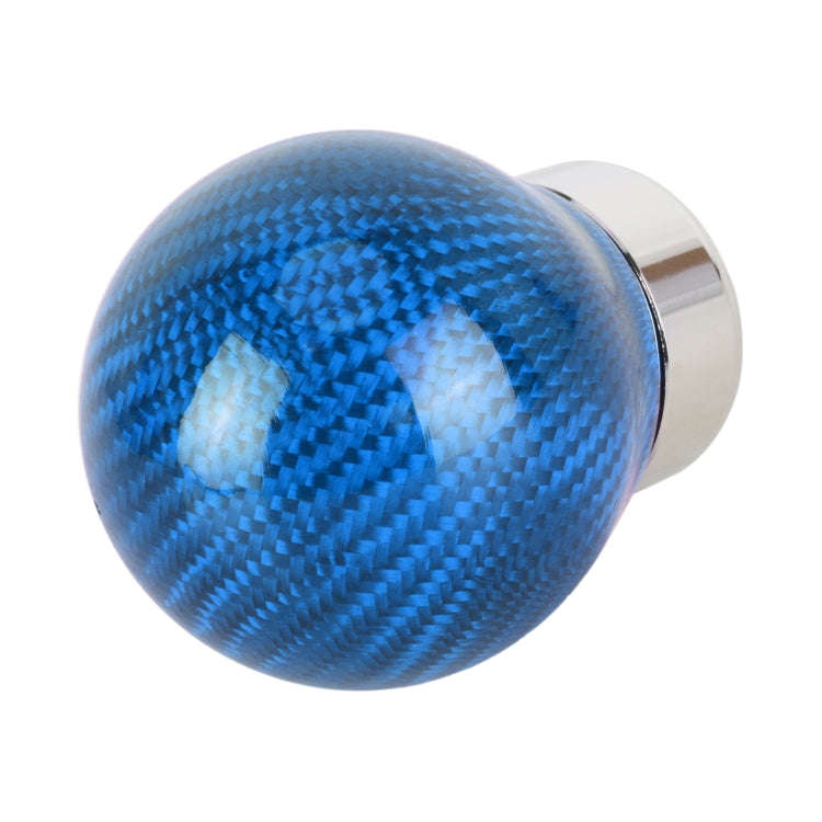 Car Carbon Fiber Pattern Gear Shift Knob Round Modified Gear Shift Head (Blue)