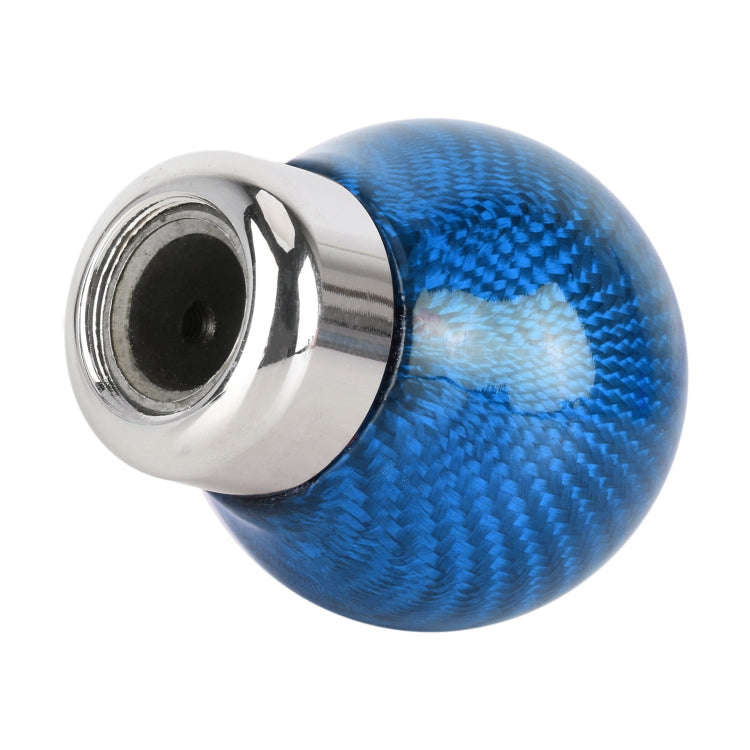Car Carbon Fiber Pattern Gear Shift Knob Round Modified Gear Shift Head (Blue)