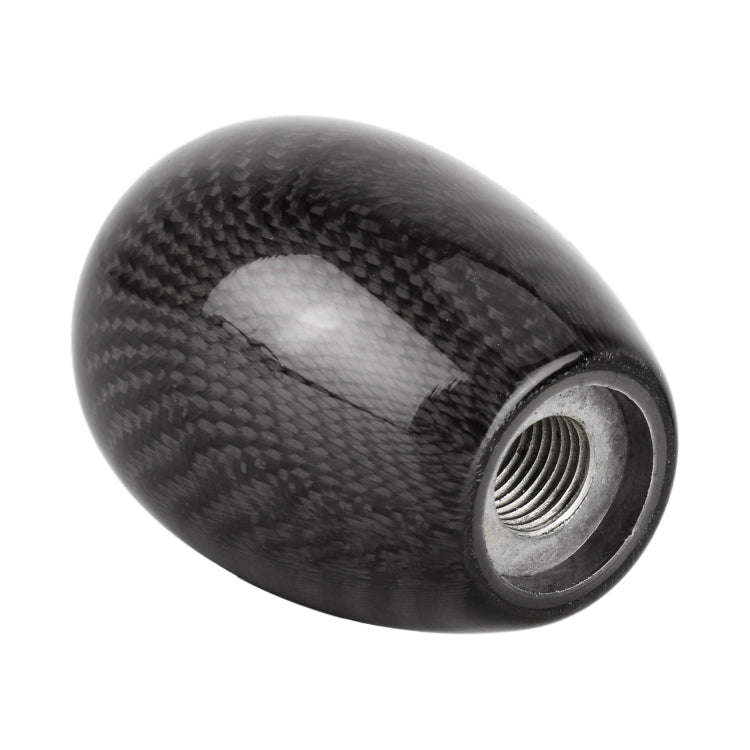 Car Carbon Fiber Pattern Gear Shift Knob Short Style Duck Egg Type Automatic Gear Head (Black)