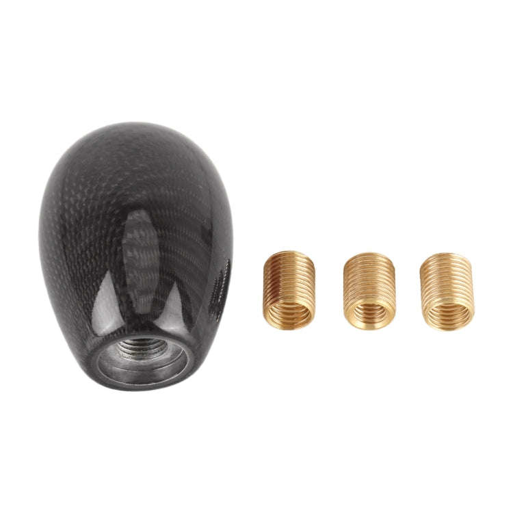 Car Carbon Fiber Pattern Gear Shift Knob Short Style Duck Egg Type Automatic Gear Head (Black)