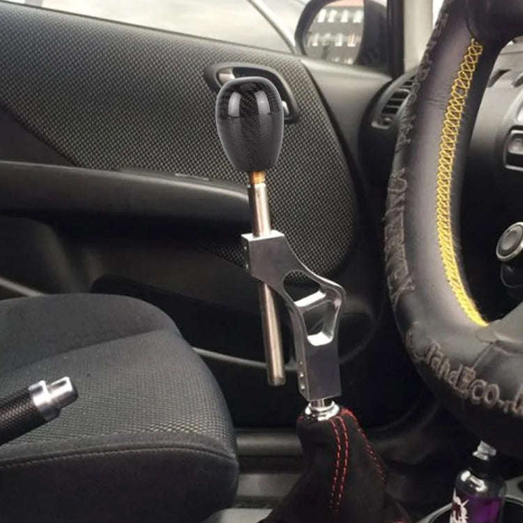 Car Carbon Fiber Pattern Gear Shift Knob Short Style Duck Egg Type Automatic Gear Head (Black)
