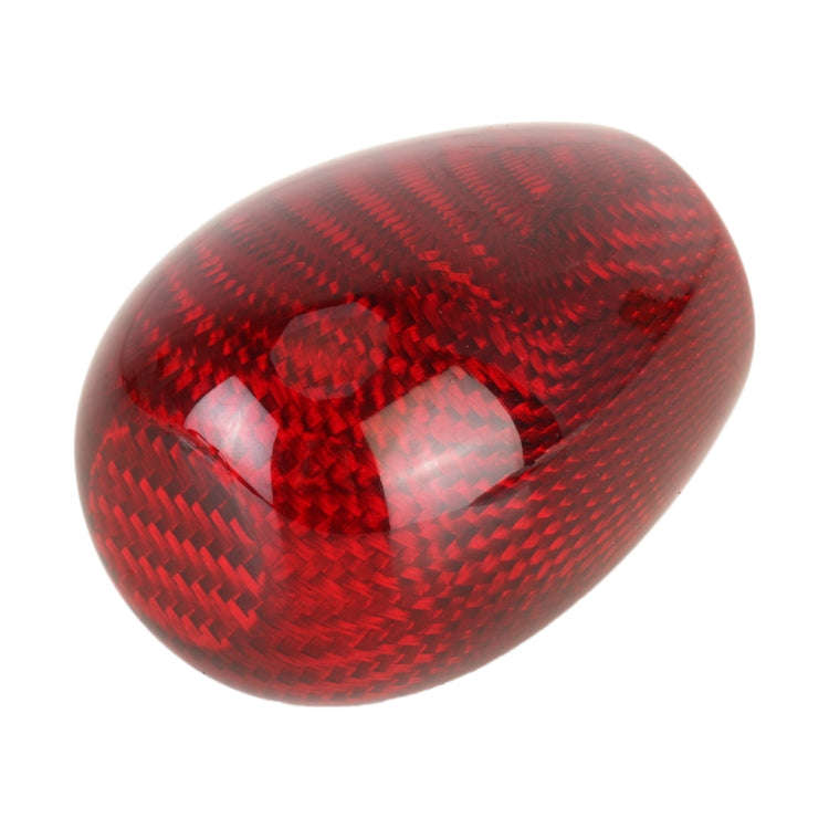 Car Carbon Fiber Pattern Gear Shift Knob Short Style Duck Egg Type Automatic Gear Head (Red)