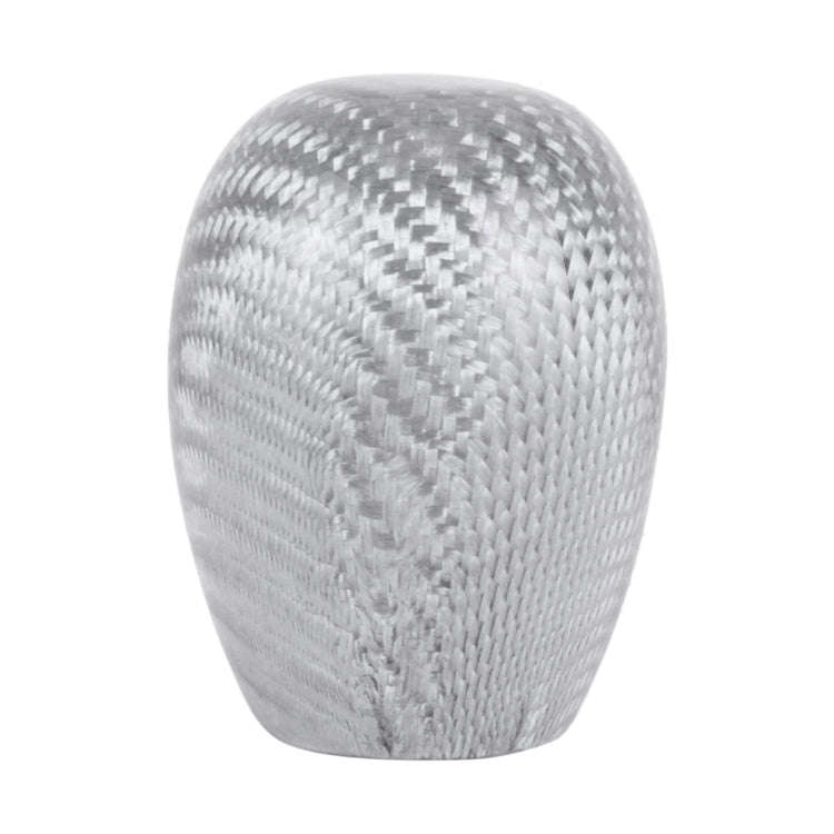 Car Carbon Fiber Pattern Gear Shift Knob Short Style Duck Egg Type Automatic Gear Head (Silver)