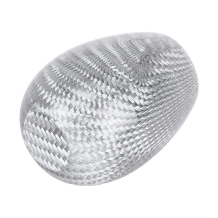 Car Carbon Fiber Pattern Gear Shift Knob Short Style Duck Egg Type Automatic Gear Head (Silver)