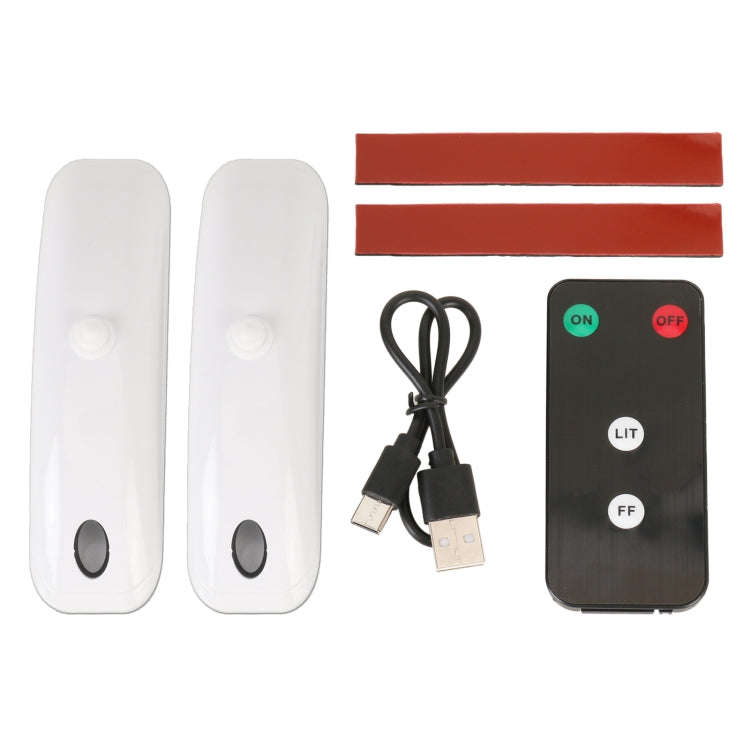 H901 2pcs / Pack Car Remote Pilot Light Warning Light Dual Flash Light (White)