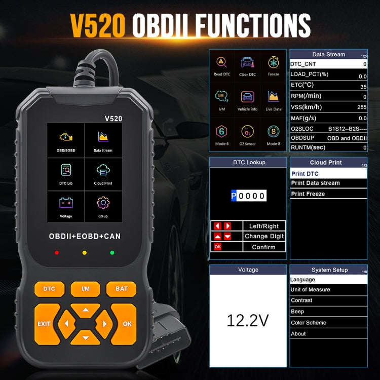 Handheld Portable Car Engine Fault Diagnostic Tool