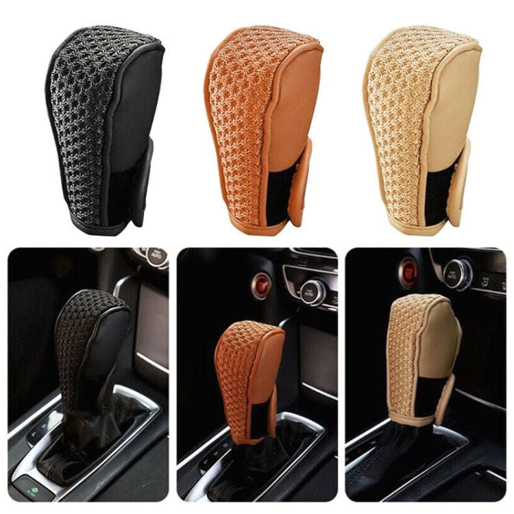 Universal Car PU + Ice Silk Gear Shift Knob Protective Cover (Black)