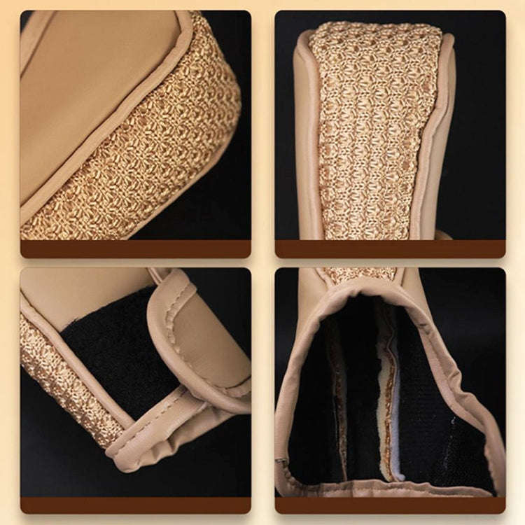 Universal Car PU + Ice Silk Gear Shift Knob Protective Cover (Beige)