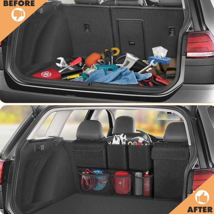 Car Hanging Back Seat Trunk Storage Bag Trunk Oxford Cloth Hanging Bag (Black)