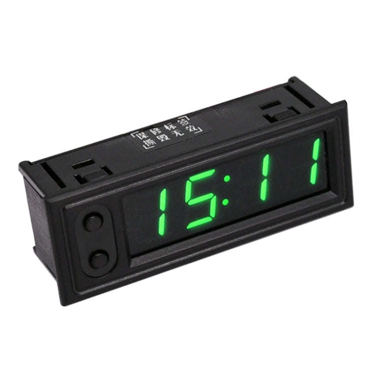 3 in 1 DC5-50V Car High-precision Electronic LED Luminous Clock + Thermometer + Voltmeter (Green)