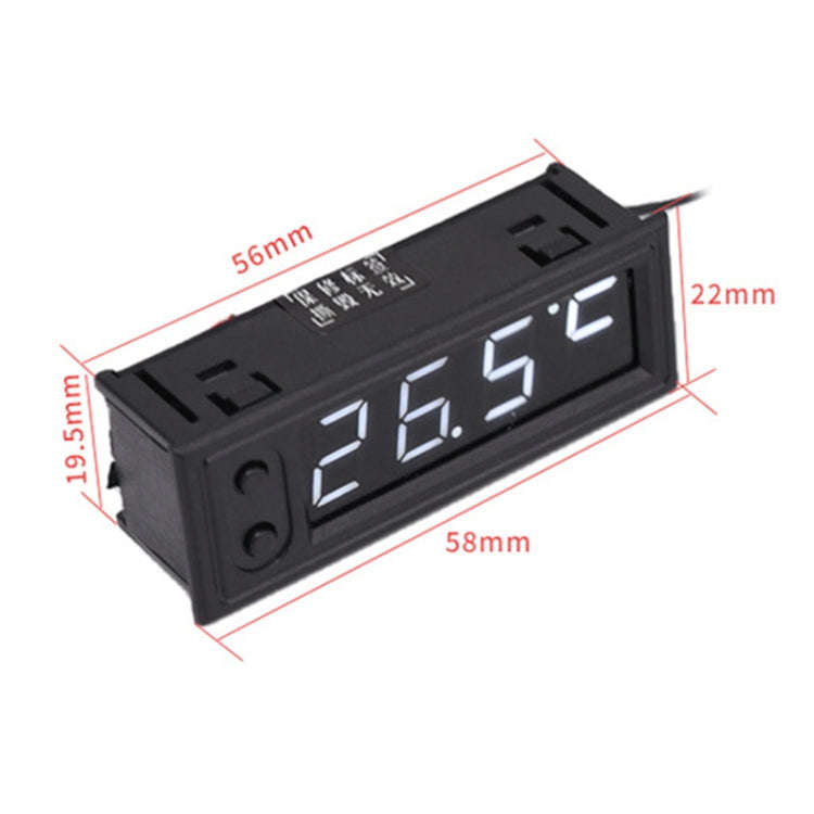 3 in 1 DC5-50V Car High-precision Electronic LED Luminous Clock + Thermometer + Voltmeter (Red)