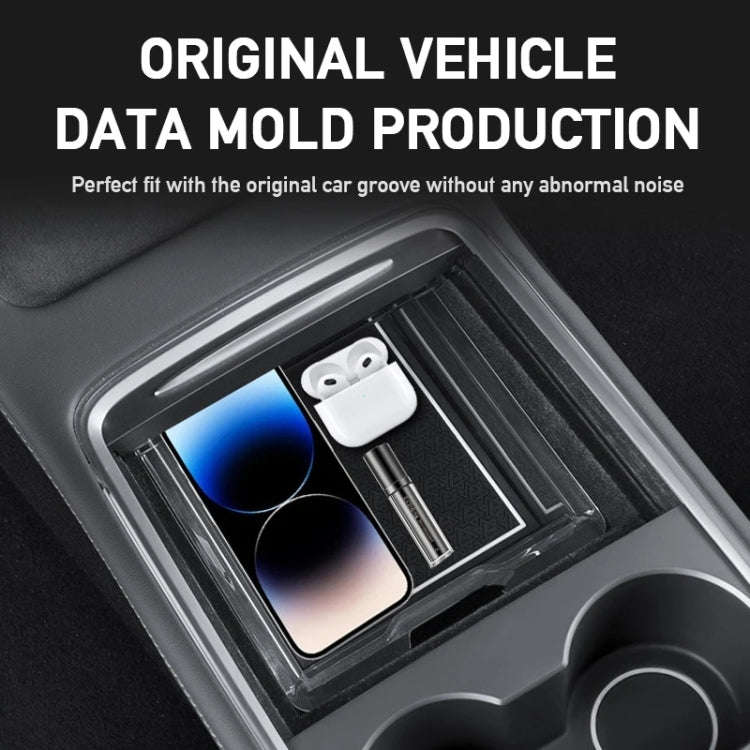 For Tesla Model Y / 3 Car Central Control Front PVC Transparent Storage Box