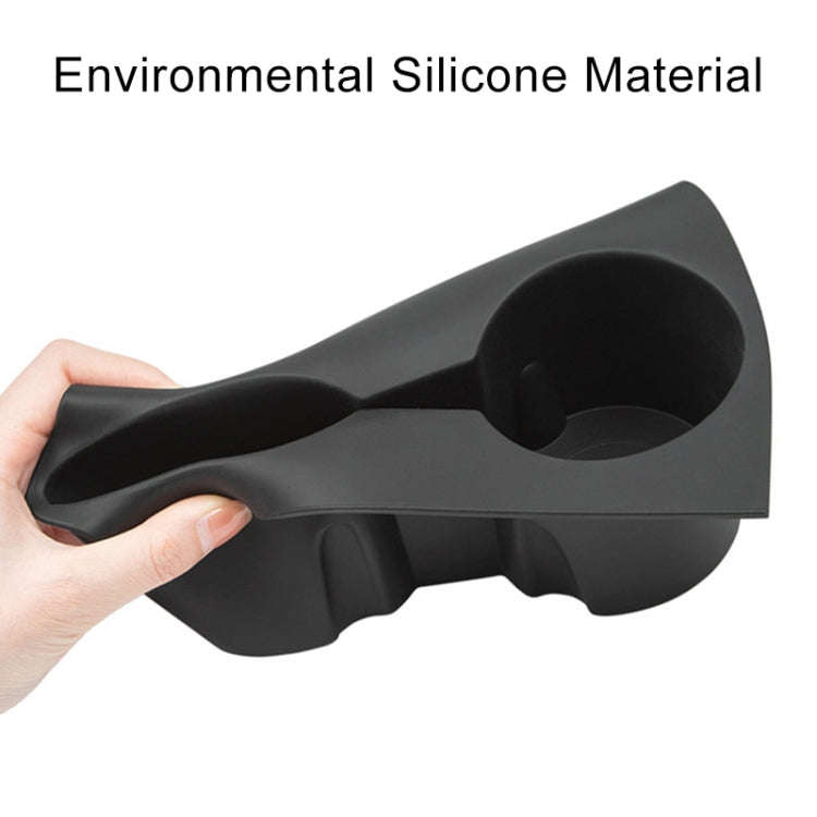 For Tesla Model 3 / Y Car Center Console Water Cup Holder All-inclusive Protective Pad (Black)