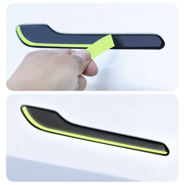For Tesla Model 3 / Y 4pcs / Set Car Door Handle Luminous Decorative Sticker