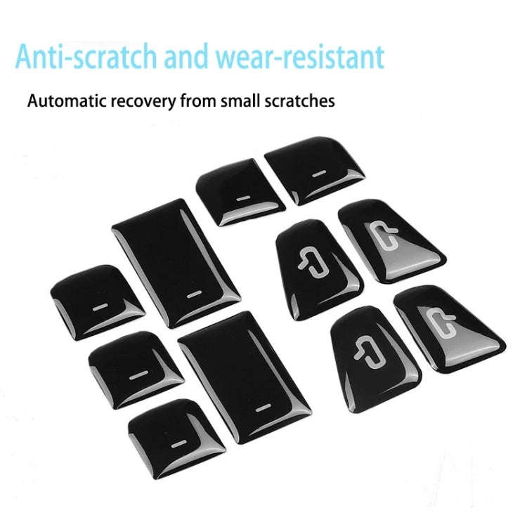 For Tesla Model 3 / Y 11pcs / Set Car Window Lift Button PU Adhesive Decorative Sticker