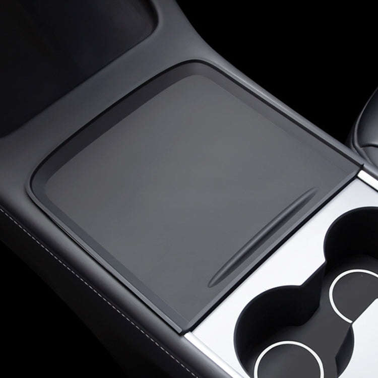 For Tesla Model 3 / Y Car Center Console Silicone Anti-slip Protective Mat (Black)