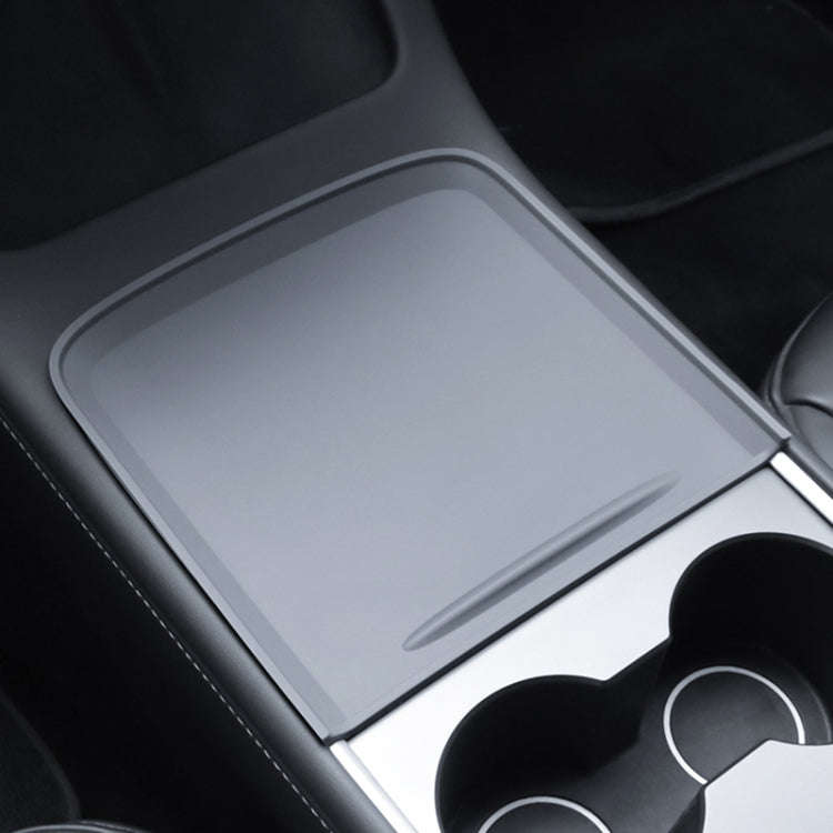 For Tesla Model 3 / Y Car Center Console Silicone Anti-slip Protective Mat (Grey)