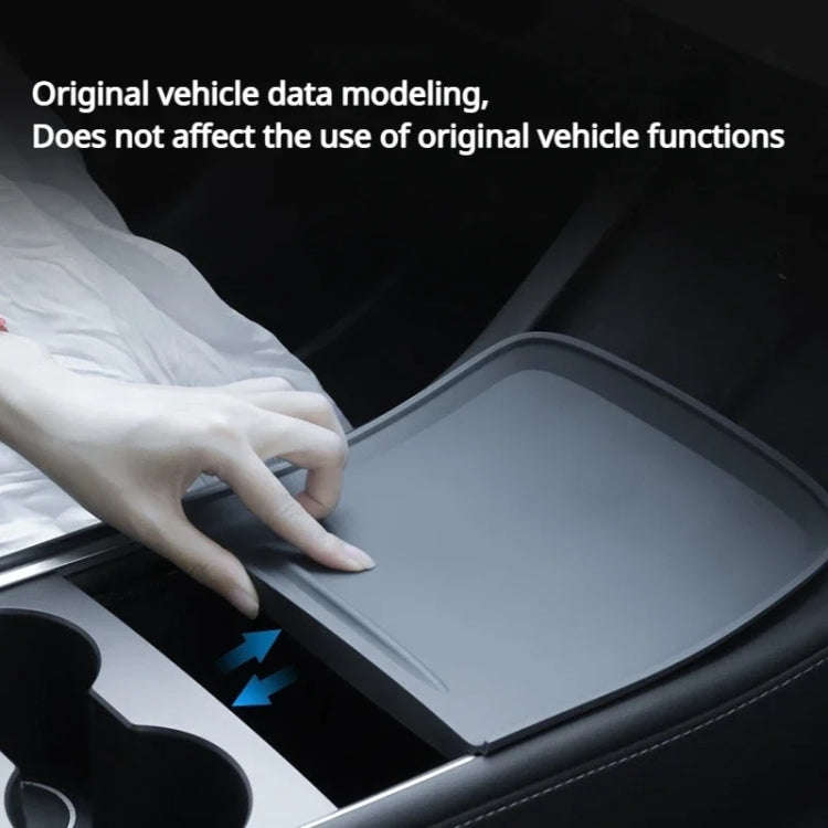 For Tesla Model 3 / Y Car Center Console Silicone Anti-slip Protective Mat (Grey)