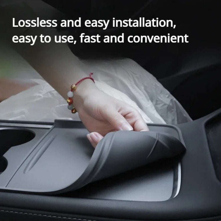For Tesla Model 3 / Y Car Center Console Silicone Anti-slip Protective Mat (Grey)