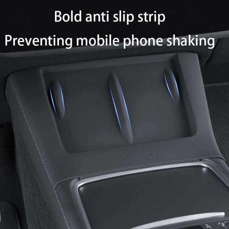 For Tesla Model 3 / Y Car Center Console Phone Wireless Charging Silicone Anti-slip Mat (White)