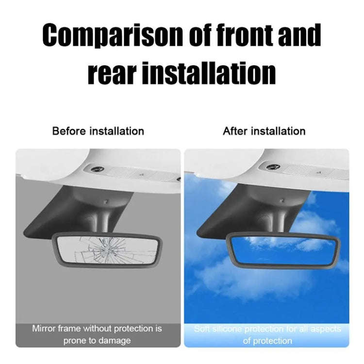 For Tesla Model 3 / Y Car Interior Rearview Mirror Silicone Protective Cover (White)