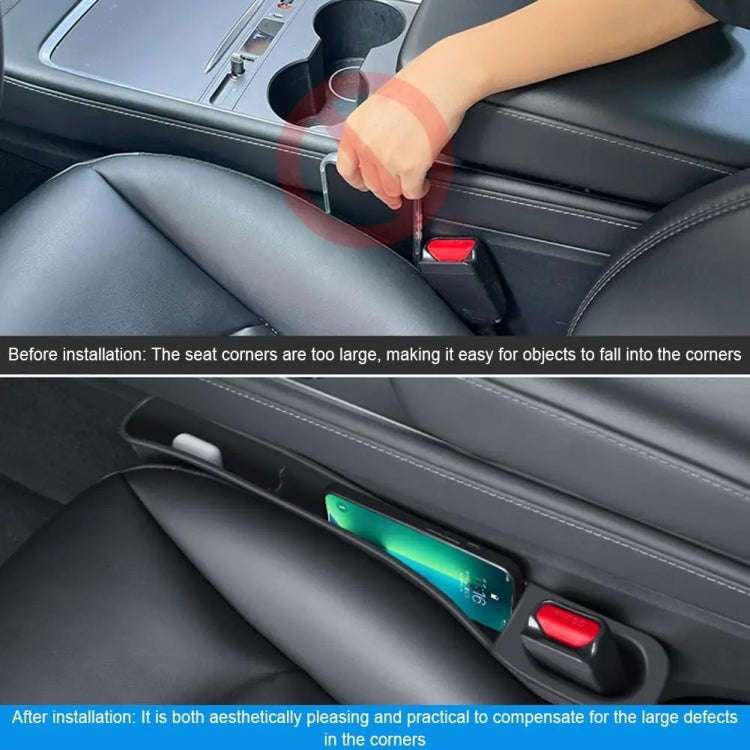 For Tesla Model 3 / Y 2pcs / Set Car Seat Gap Storage Box (White)