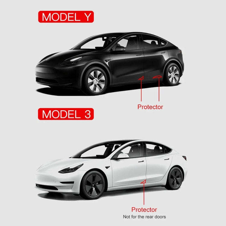 For Tesla Model 3 / Y 4pcs / Set Car Front & Rear Door Corner Anti-collision Strips